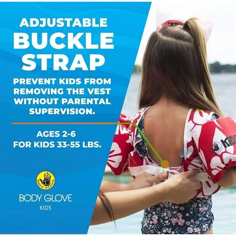 Body Glove Paddle Pals Child's Swim Arm Floaties Vest Race Car Design